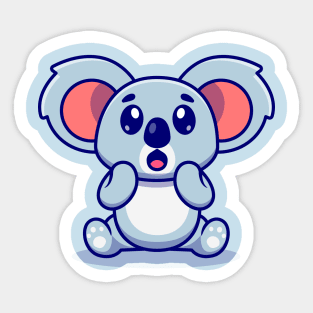 Cute Koala Surprised Cartoon Sticker